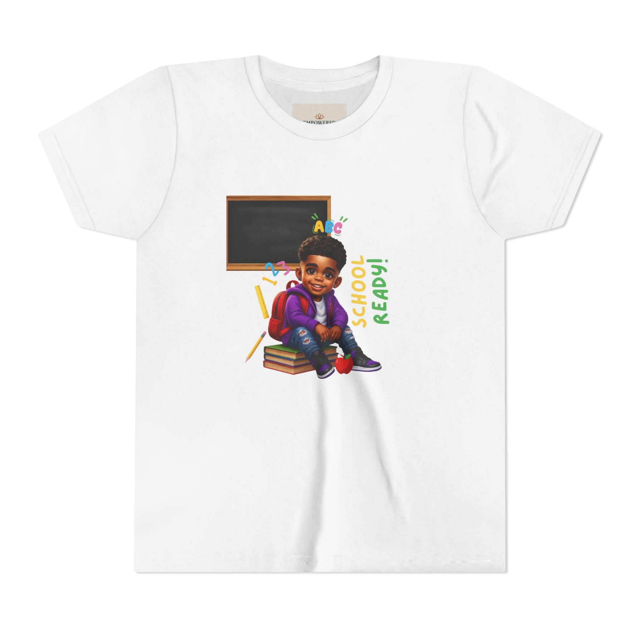 Youth Short Sleeve Tee, Fun Learning Tee for Kids, Back to School Shirt, ABC & 123 Design, Kids Educational Apparel, Birthday Gift Idea