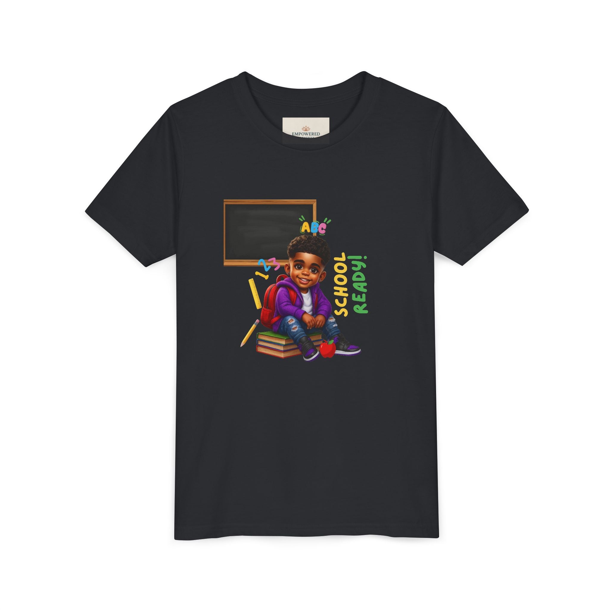 Youth Short Sleeve Tee, Fun Learning Tee for Kids, Back to School Shirt, ABC & 123 Design, Kids Educational Apparel, Birthday Gift Idea