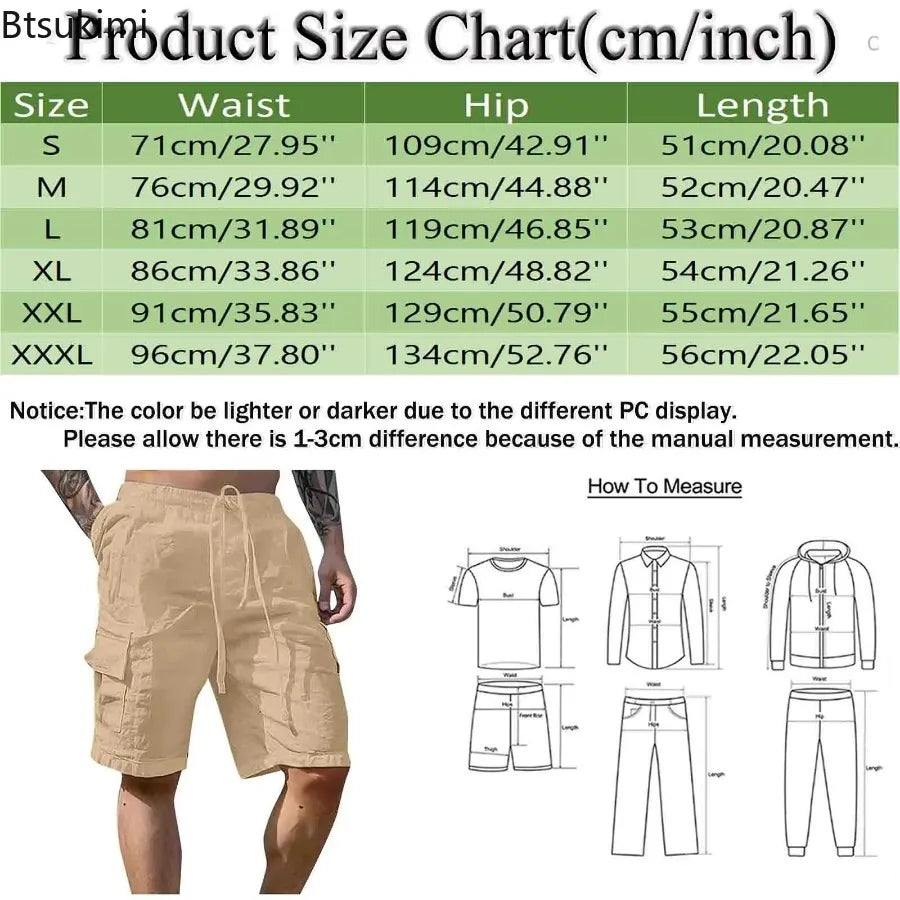 Men's Loose White Cargo Beach Shorts 2026